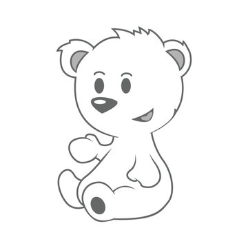 drawing of a cute little polar bear sitting