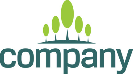 Green tree logo symbolise company finance growth.