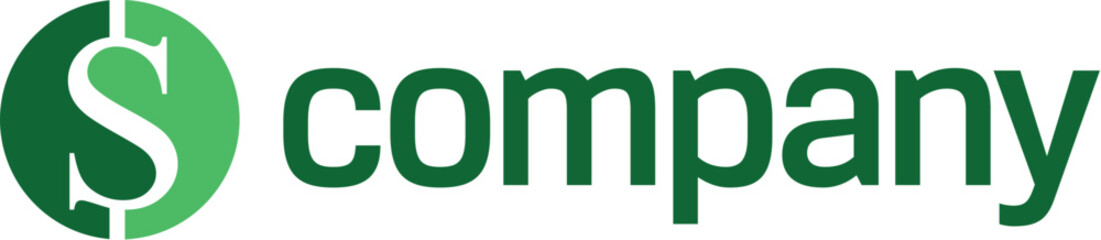 Vector Green sign as finance company logo.