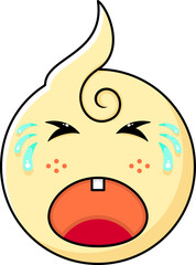cute baby emoticon crying expression. color, flat, simple style. used for icons, stickers, logos