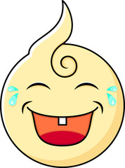 cute baby emoticon laugh expression. color, flat, simple style. used for icon, sticker or logo