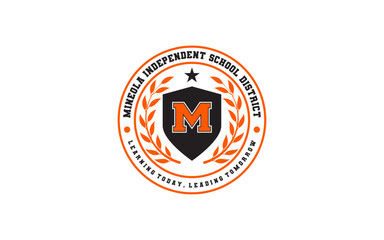 Badge letter M for University / College / Graduate / Campus logo design inspiration