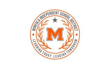 Badge letter M for University / College / Graduate / Campus logo design inspiration