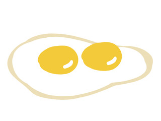 かわいいタマゴ料理の双子目玉焼き／手描きイラスト素材