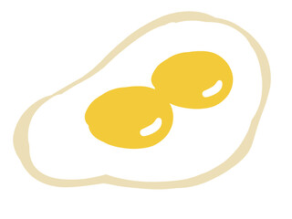 かわいいタマゴ料理の双子目玉焼き／手描きイラスト素材