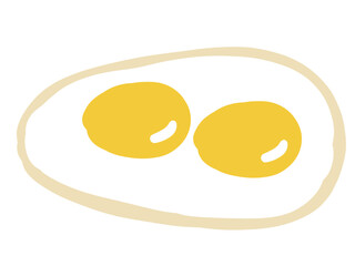 かわいいタマゴ料理の目玉焼き／手描きイラスト素材