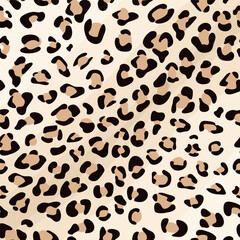 Leopard - zwierzęcy wzór. Futro leoparda. Plamki i kropki  na skórze zwierzęcia. Dziki kot. Wektorowy wzór. - obrazy, fototapety, plakaty