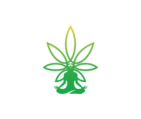 Yoga Weed Cannabis marijuana Relax logo
