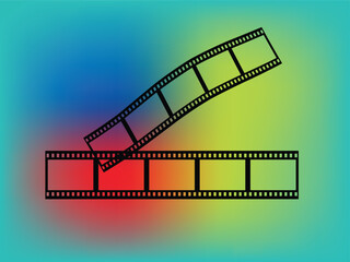 vector 10eps illustration of film stripes on a colorful background