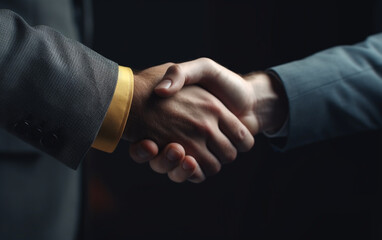 Business people Closing the Deal Handshake in Business Negotiation,  Generative AI