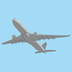 fully editable vector illustration airliner