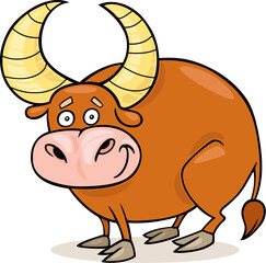 Cartoon illustration of zodiac taurus