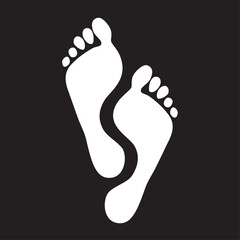 Fototapeta na wymiar Footprints - design elements on black background