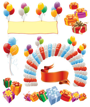 Design elements - balloons decoration for birthday and party