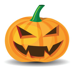 halloween pumpkin with evil grinning, vector format.
