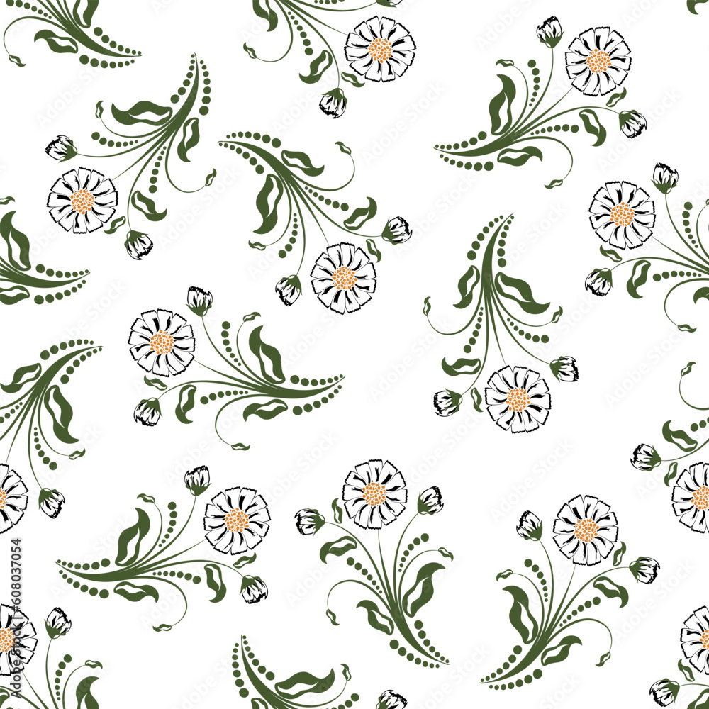 Poster seamless vector floral pattern. for easy making seamless pattern just drag all group into swatches b