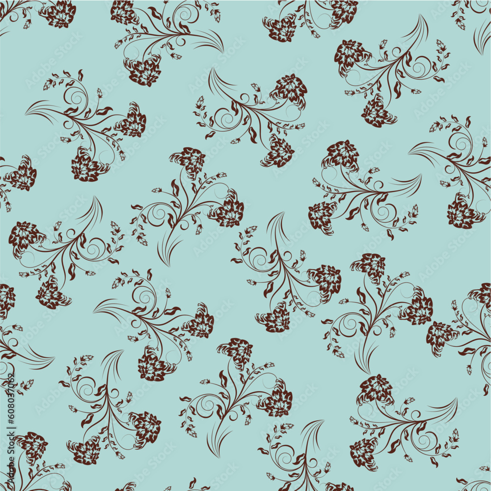 Poster seamless vector floral pattern. for easy making seamless pattern just drag all group into swatches b