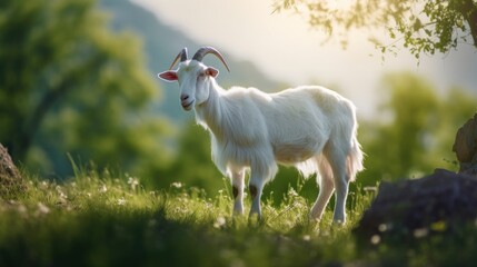Obraz premium goat on the meadow
