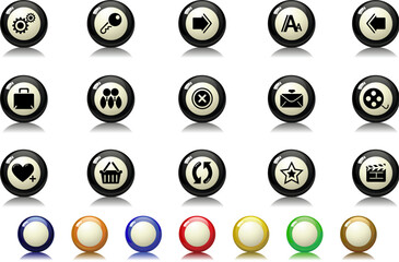 Media and Publishing icons Billiards  series