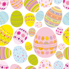 Seamless easter eggs background - an illustration for your design project.