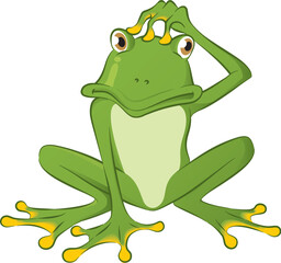 An illustration of a confuse frog.