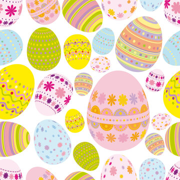 Seamless easter eggs background - an illustration for your design project.