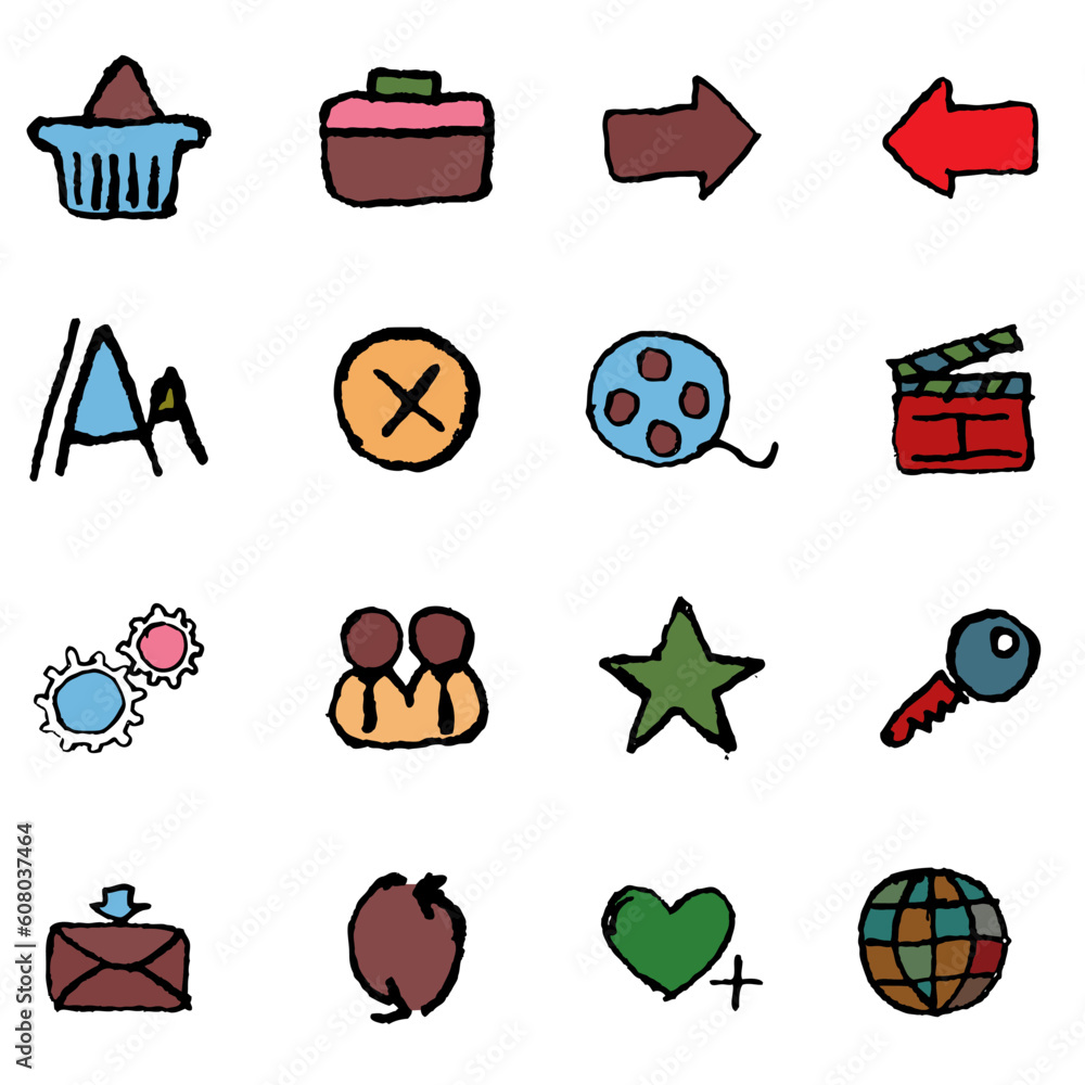 Poster website and internet icons isolated vector