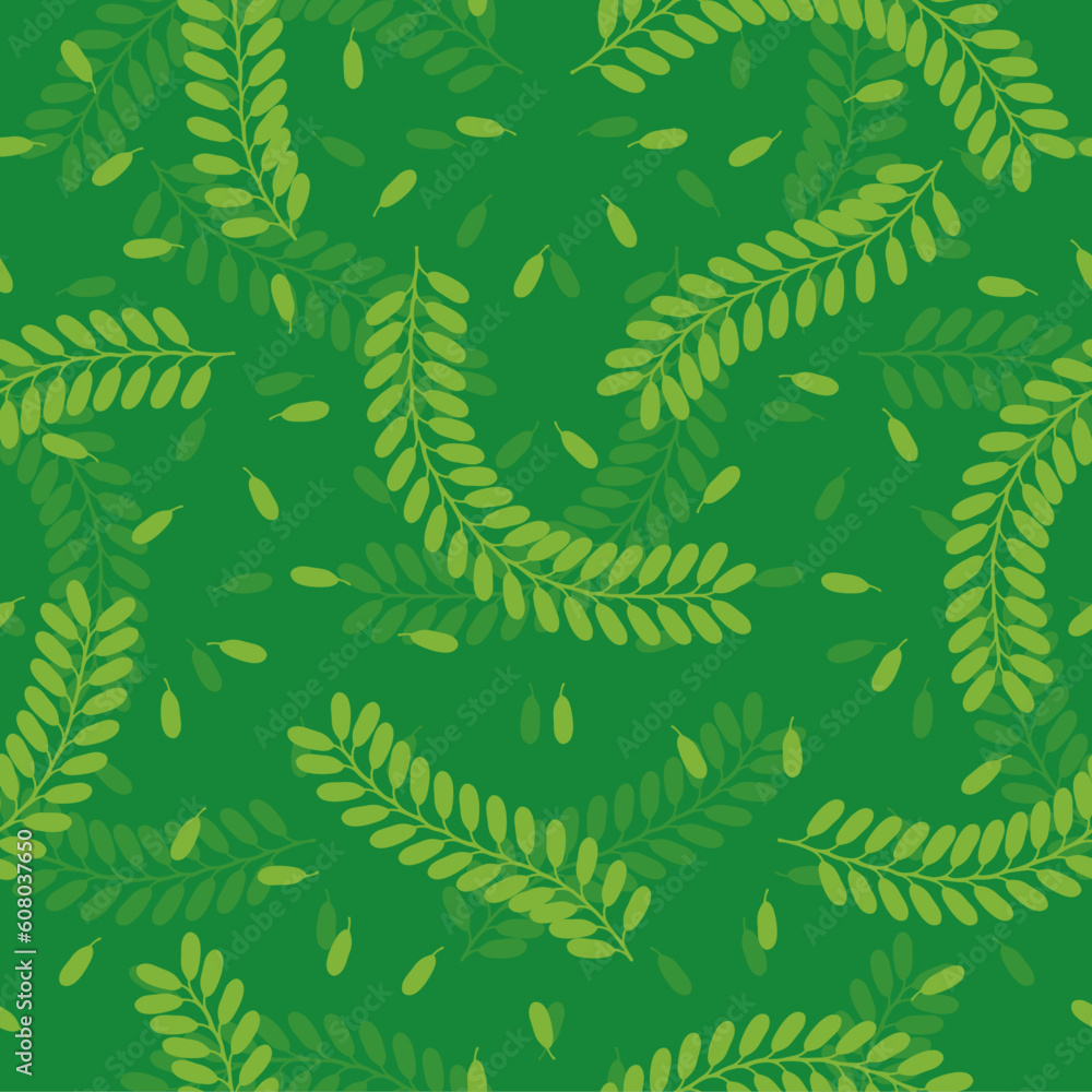 Poster seamless tamarind leaves pattern. eps file included.