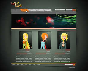 Modern Web Site Design Vector Template With Banner Design and Fashion Girls