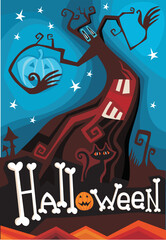 vector illustration of a halloween card