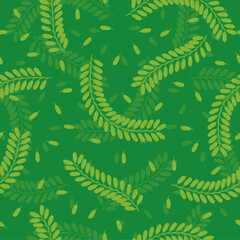 Seamless Tamarind Leaves Pattern. eps file included.