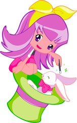 a vector illustration of a cute kid