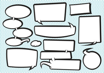 collection of fully editable funky cartoon style speech bubbles