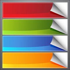 An image of blank page curl banners.