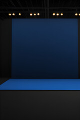 
Abstract blue studio background for product presentation empty room with shadows. 3D-room with copy space