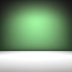 
Abstract Green studio background for product presentation empty room with shadows. 3D-room with copy space