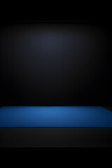 Abstract blue studio background for product presentation empty room with shadows. 3D-room with copy space