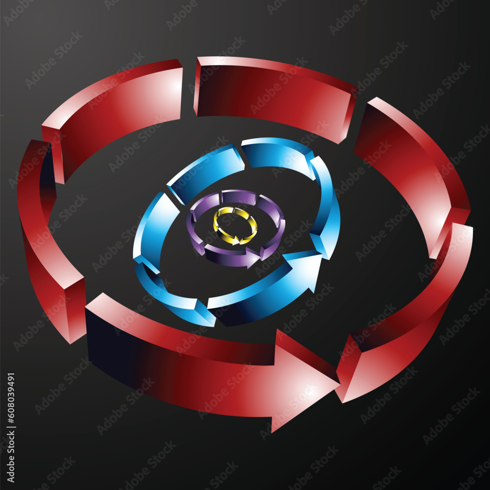 Poster an image of dashed circular arrow lines.