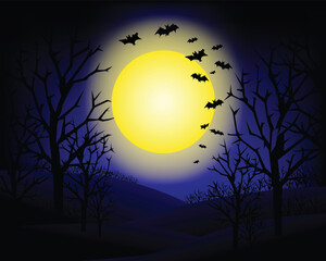 halloween invitation or background and bats