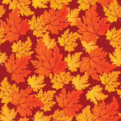 Fototapeta na wymiar Seamless pattern from autumn leaves(can be repeated and scaled in any size)