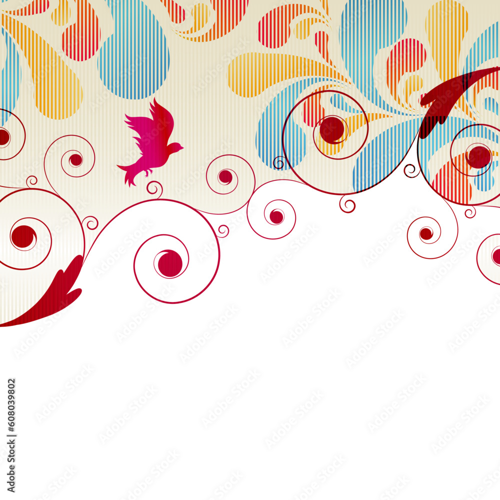 Poster abstract curls background for design