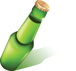 Photo-realistic beer bottle. Vector illustration.