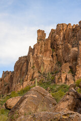 Fototapeta na wymiar Landscape Photograph of the Superstition Wilderness taken on the Peralta Trail in Arizona.