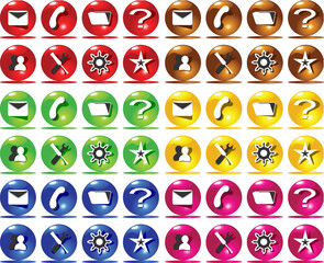 Colorful basic web icons