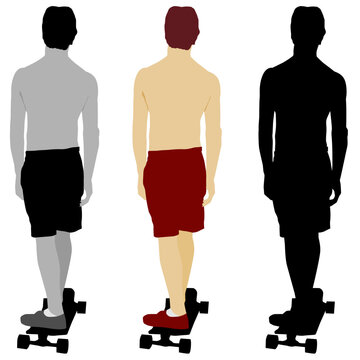 An image of a skateboarder set.