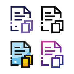 Copy file icon design in four variation color