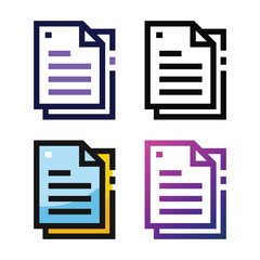 File icon design in four variation color