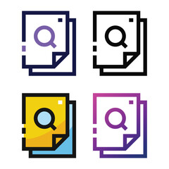 Search file icon design in four variation color