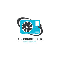 Air Conditioner Repair & Service Logo Vector Icon Illustration
