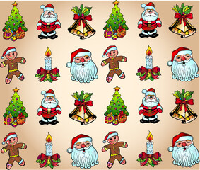 Seamlessly Christmas Wallpaper with Various Design Elements